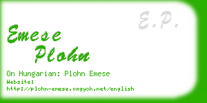emese plohn business card